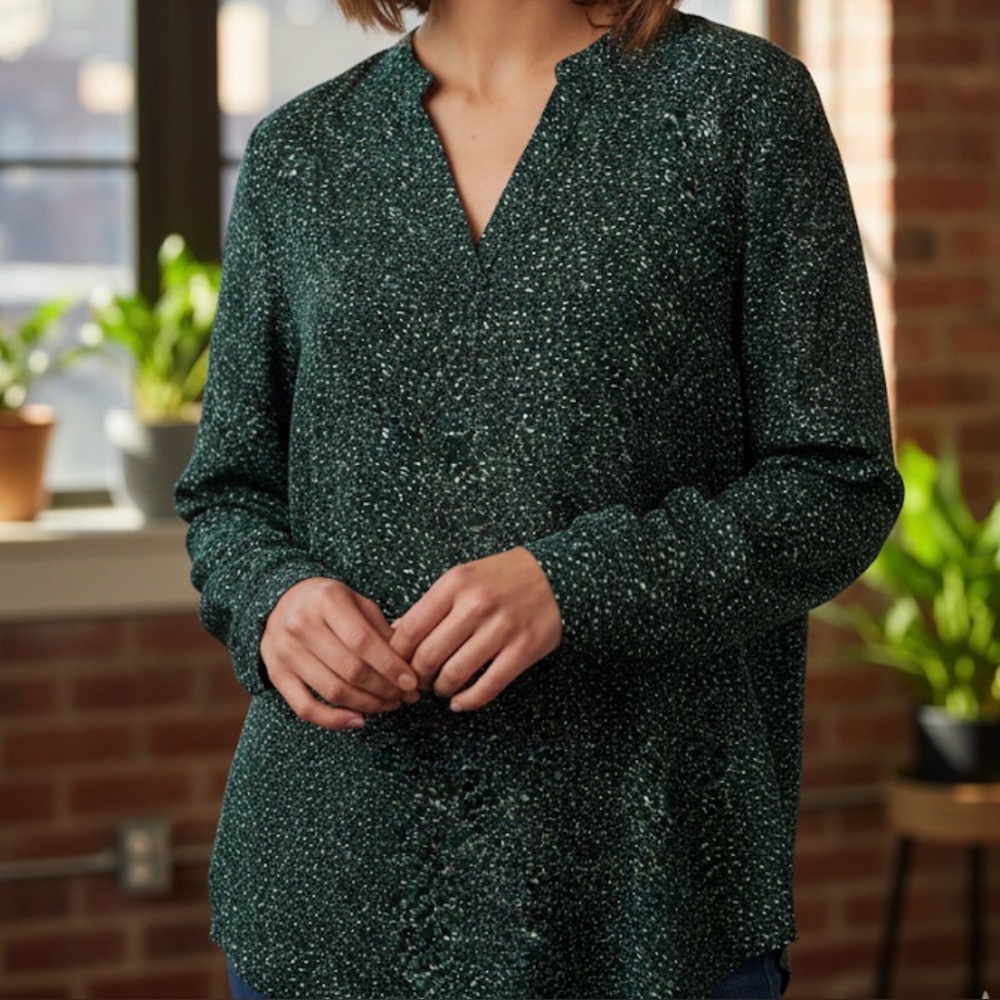Chic Forest Green Women's Blouse